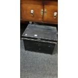 LARGE BLACK METAL DEED BOX (KEY AT OFFICE)