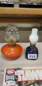 2 SMALL OIL LAMPS