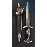 WW2 THIRD REICH SS OFFICERS DRESS DAGGER - EARLY MODEL CIRCA 1933/35 WITH SOLIC NICKEL FITTINGS