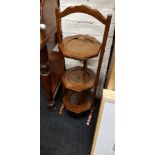 3 TIER FOLDING MAHOGANY CAKE STAND