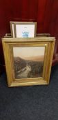 QUANTITY OF PRINTS AND GILT FRAMED OIL