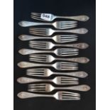SET OF 12 SILVER SALAD FORKS - LONDON 1902/03 BY SHARMAN D NEILL CIRCA 564 GRAMS
