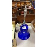 VICTORIAN BRISTOL BLUE GLASS BELL