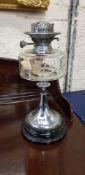 VICTORIAN CLEAR GLASS OIL LAMP