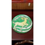 RARE BELLEEK POTTERY 1ST PERIOD PAINTED AND SIGNED PLAQUE