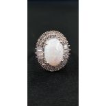 LARGE OPAL AND CRYSTAL DRESS RING