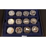 CASE OF 12 SILVER COINS - ALL AERONAUTICAL RELATED