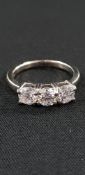 18CT WHITE GOLD 3 STONE RING WITH 1.5 CARAT OF DIAMONDS COLOUR H/I CLARITY SI2