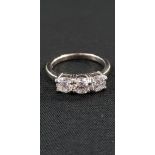 18CT WHITE GOLD 3 STONE RING WITH 1.5 CARAT OF DIAMONDS COLOUR H/I CLARITY SI2