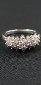 9CT WHITE GOLD AND DIAMOND RING WITH CIRCA HALF CARAT OF DIAMONDS