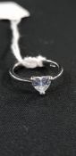 SILVER CZ HEART RING