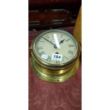 LARGE BRASS BOAT CLOCK (KEY AT OFFICE)