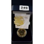 GOLD PLATED STERLING SILVER PROOF COIN 28.28 GRAMS - £5 COIN