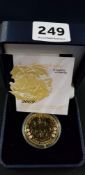 GOLD PLATED STERLING SILVER PROOF COIN 28.28 GRAMS - £5 COIN