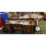 REGENCY MAHOGANY BRASS GALLERY BACKED SIDEBOARD