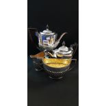 4 PIECE SILVER TEA SERVICE - SHEFFIELD 1889/90 CIRCA 1408 GRAMS