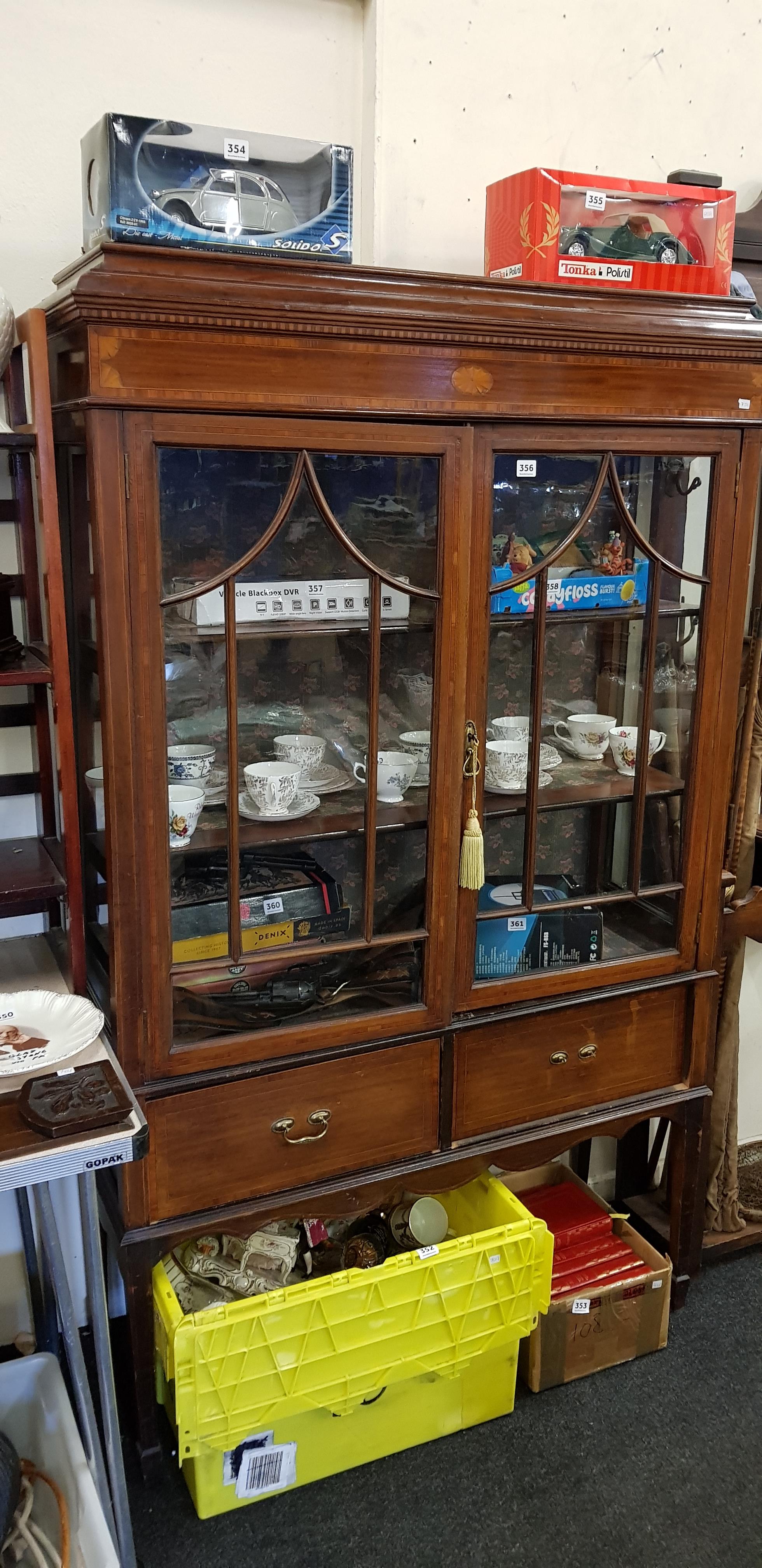 EDWARDIAN INLAID DISPLAY CABINET