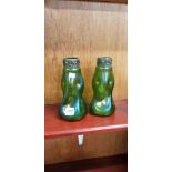 PAIR OF GREEN ART NOUVEAU VASES