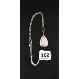 SILVER MOTHER OF PEARL PENDANT AND CHAIN