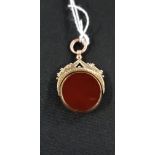 9CT GOLD BLOODSTONE FOB