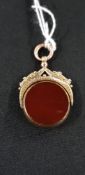 9CT GOLD BLOODSTONE FOB