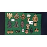 SHEET OF OLD REGIMENTAL BADGES