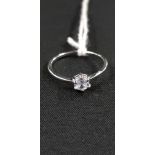 SILVER CZ SOLITAIRE RING