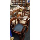 LARGE QAUNTITY OF MIXED ANTIQUE DINING CHAIRS