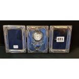 SILVER COMBINED PHOTO FRAME & CLOCK