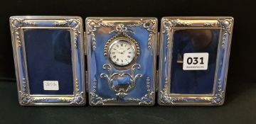 SILVER COMBINED PHOTO FRAME & CLOCK