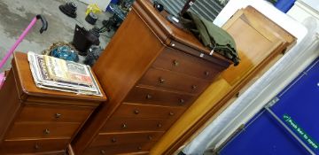 CHEST OF DRAWERS, BEDSIDE CABINET, WARDROBE AND SINGLE BED
