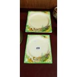 PAIR OF CLARICE CLIFF EARLY OBLONG PLATES