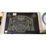 SUPERB LASER ETCHED - MASONIC SLATE PLAQUE