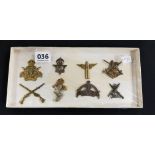 TRAY OF 8 ARMY BADGES