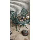 GARDEN TABLE AND 2 CHAIRS