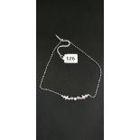 18CT GOLD DIAMOND AND PEARL NECKLACE CIRCA 1.2 CARAT OF DIAMONDS