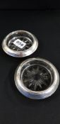 2 SILVER AND GLASS DISHES