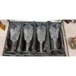 CASED SET OF 4 TYRONE CRYSTAL WINE GLASSES