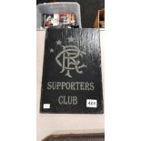 SUPERB LASER ETCHED - RANGERS SUPPORTERS CLUB SLATE PLAQUE