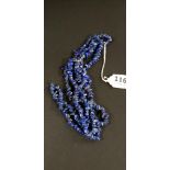 SILVER CLASPED LAPIS BEADS