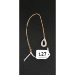 9CT GOLD AND DIAMOND PENDANT ON 18CT GOLD CHAIN