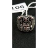 SILVER SKULL RING