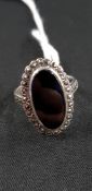 VINTAGE MARCASITE AND ONYX RING
