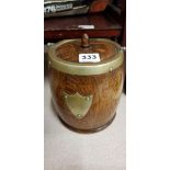 ANTIQUE WOODEN BISCUIT BARRELL