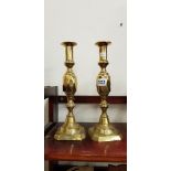 PAIR OF BRASS CANDLESTICKS