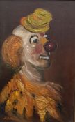 SIGNED OIL ON CANVAS - CLOWN