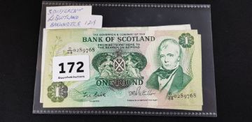 5 DIFFERENT £1 SCOTLAND BANKNOTES 1970/1980