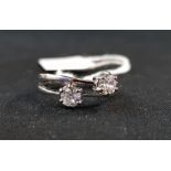 2 SILVER CZ RINGS