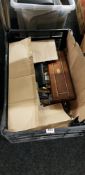 GOOD BOX OF SILVER PLATED CUTLERY ETC