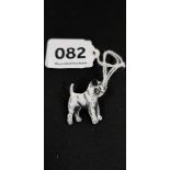 ANTIQUE ENAMEL TERRIER BROOCH